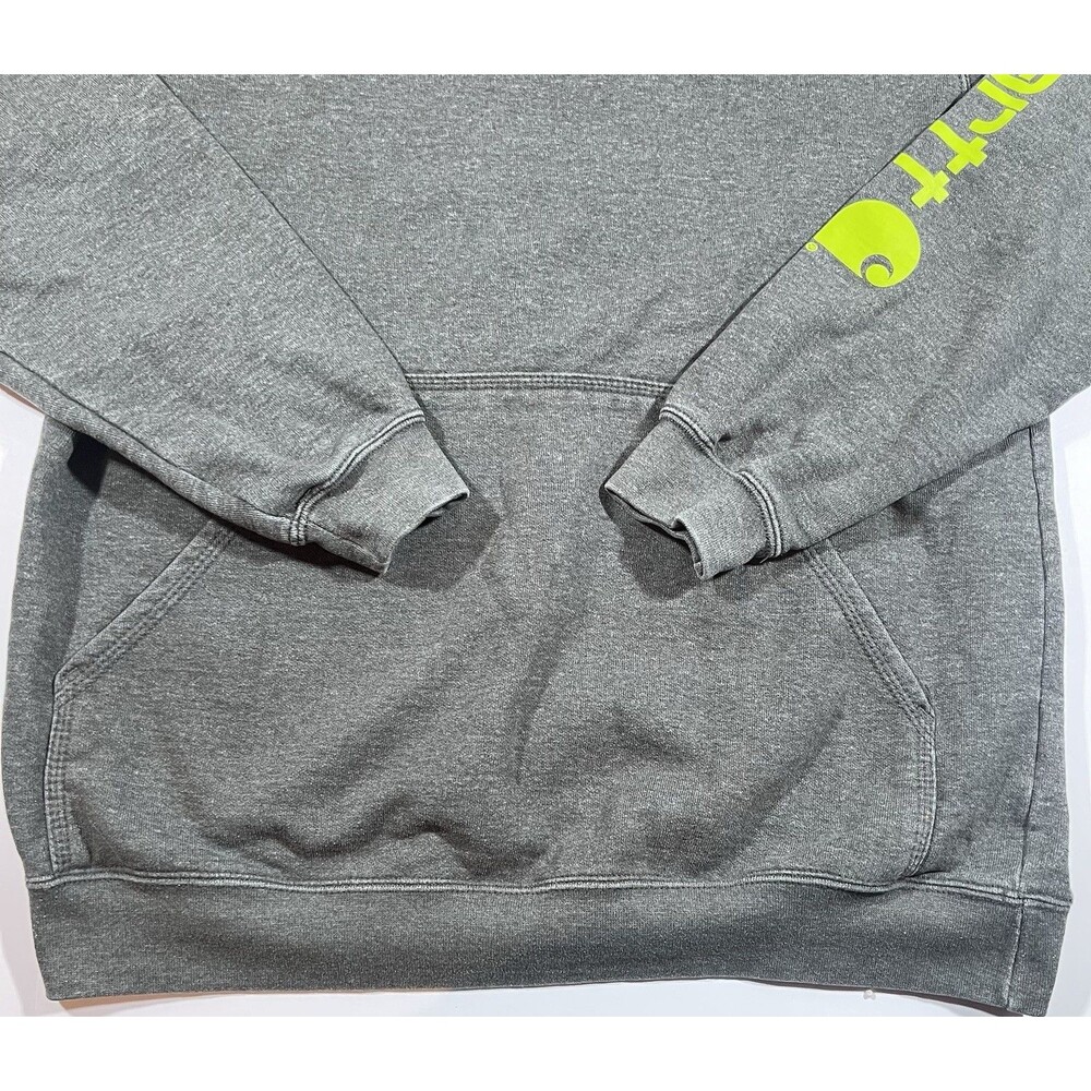 Carhartt Iconic K288 Logo Sweatshirt Loose Fit Gray Hoodie Men's Medium - Picture 2 of 9